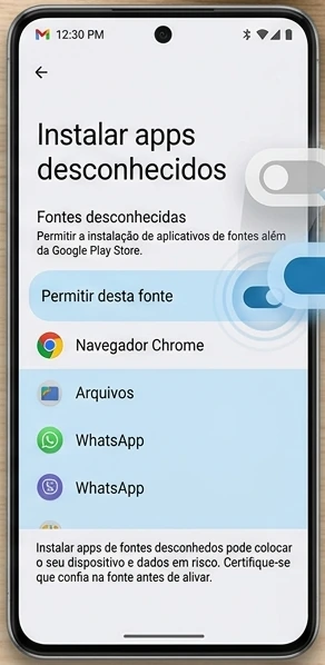 Tela do Android, passo 4